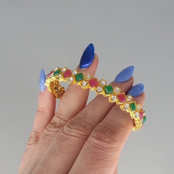 Kids Bright Gold Bracelet Bangle and Gokd Stud Earrings Set - Picture 3 of 9